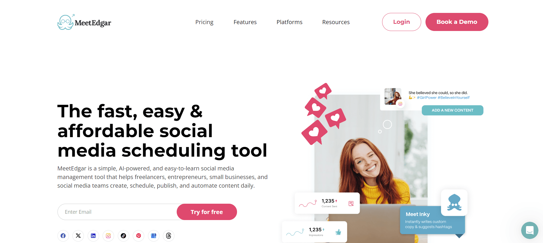 MeetEdgar’s Landing Page